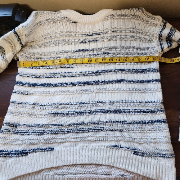 Calvin Klein Oversized Mixed Knit Striped Crewneck Sweater - Picture 7 of 8